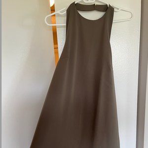 Olive Halter Backless Formal Dress